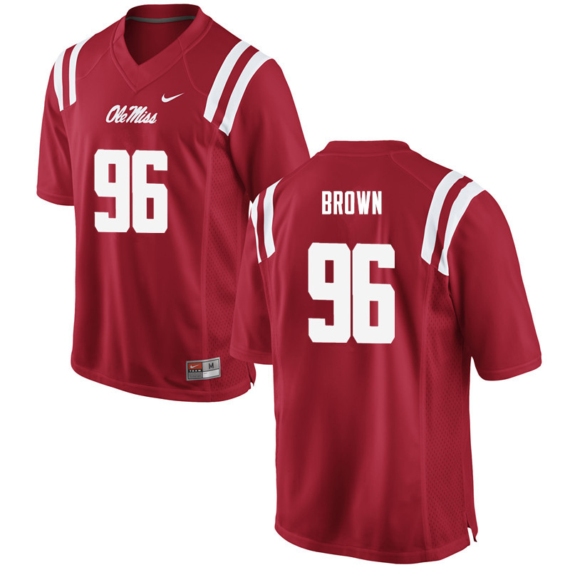 Mac Brown Ole Miss Rebels NCAA Men's Red #96 Stitched Limited College Football Jersey GOH5558JG